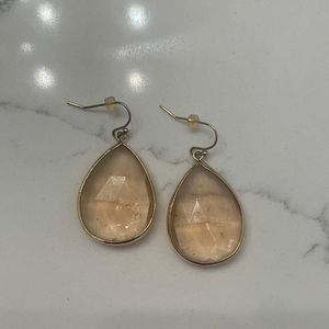 Anthropologie pale pink tear drop earrings